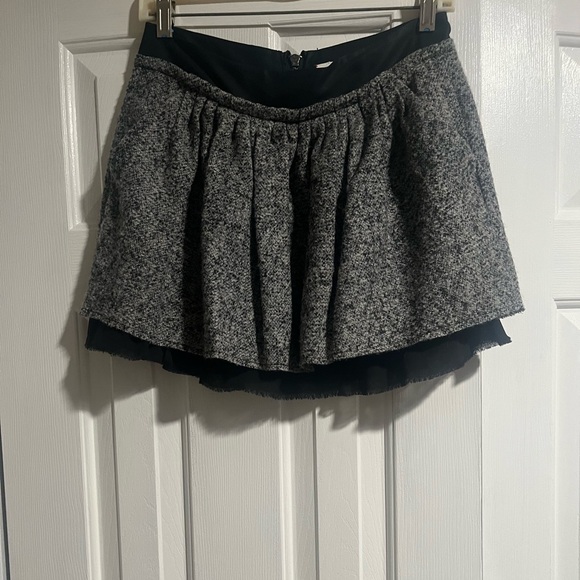 Tommy • Wool Pleated Skirt • Black & Grey/White • 0 - Picture 3 of 5